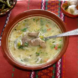 Застроена супа със свинско и телешко