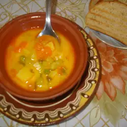 Застроена супа с картофи и зеленчуков микс