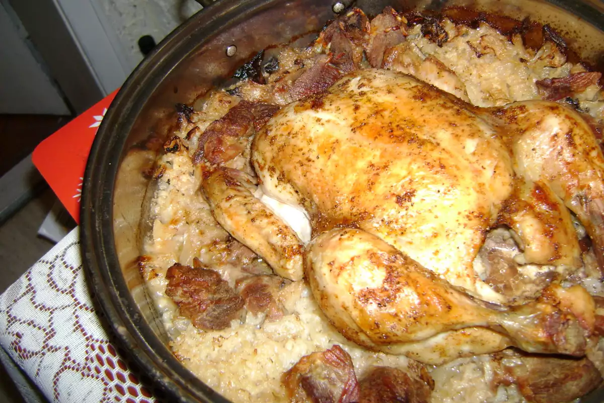 Пиле с Ориз и Картофи на Фурна
