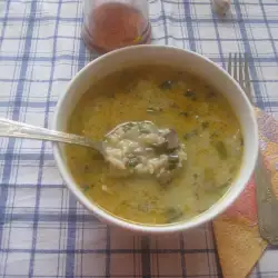 Застроена супа от агнешки дреболийки