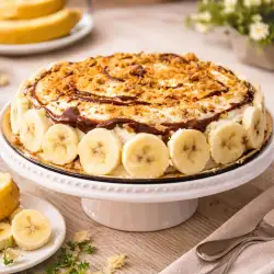 Бърз бананов сладкиш с крем и шоколад