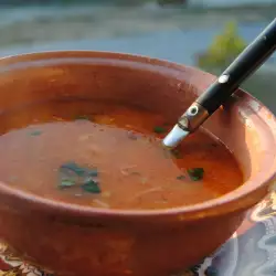 Доматена супа с ориз и праз
