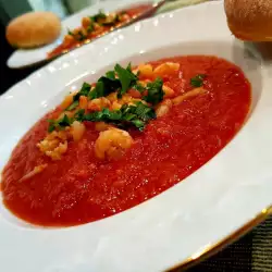 Студена супа с домати и скариди