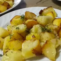 Чеснови картофи соте на фурна