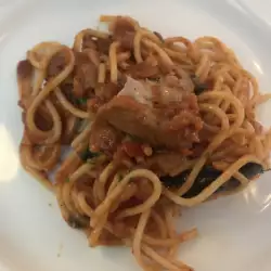 Спагети с вино и морски дарове