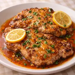 Свински пържоли на тиган с чесън и лимон