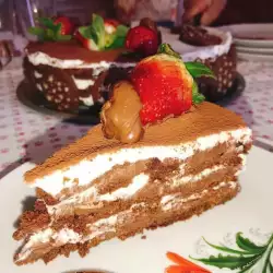 Бисквитена торта с течен шоколад