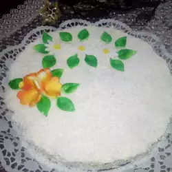 Бисквитена торта със сметана и бял шоколад