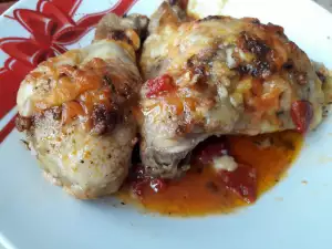 Печено пиле с кашкавалена коричка