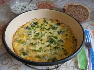 Запечени броколи с яйца и извара
