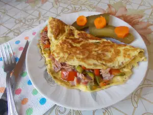 Омлет с бекон и чушки