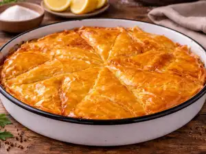 Сочна сладка баница с орехова плънка