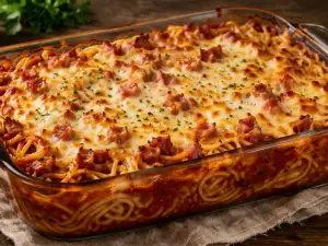 Бързи спагети на фурна за цялото семейство