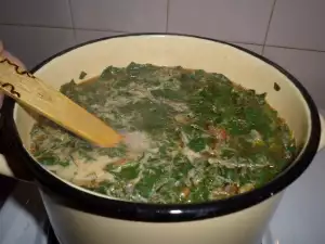 Пролетен борш с агнешко месо