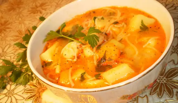 Картофена супа с фиде и моркови
