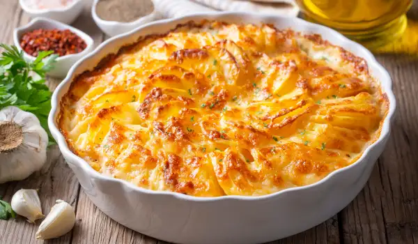 Печени картофи със сметана и сирена
