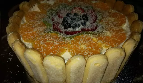Торта Шарлота с плодове и кокос