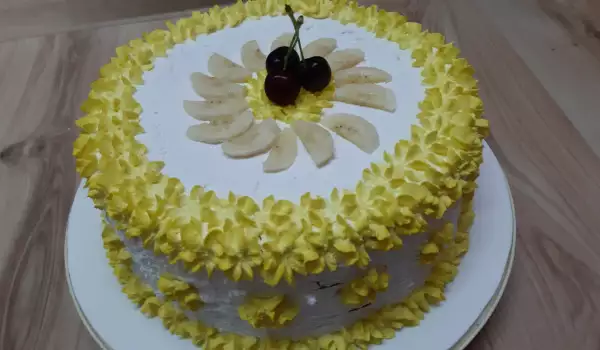 Бърза и лесна пандишпанова торта с много крем