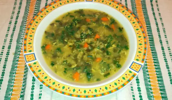 Лападена супа с коприва и ориз