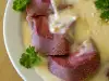 Телешки език със светъл сос