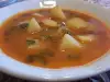 Картофена супа с червени домати