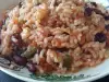 Мексикански ориз с боб, лук и чушки
