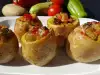 Пълнени картофи с чушки и патладжан