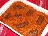 Зеле с ориз и луканка на фурна