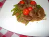 Телешко с цели червени домати